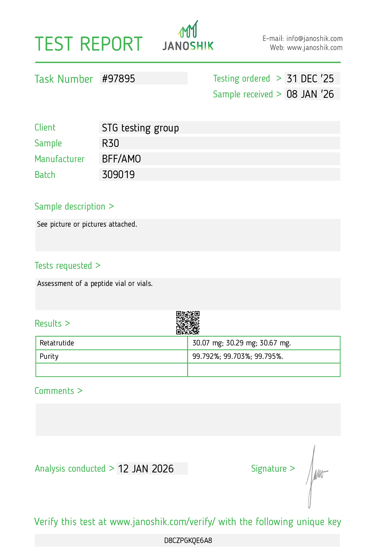 Certificate for Retatrutide
