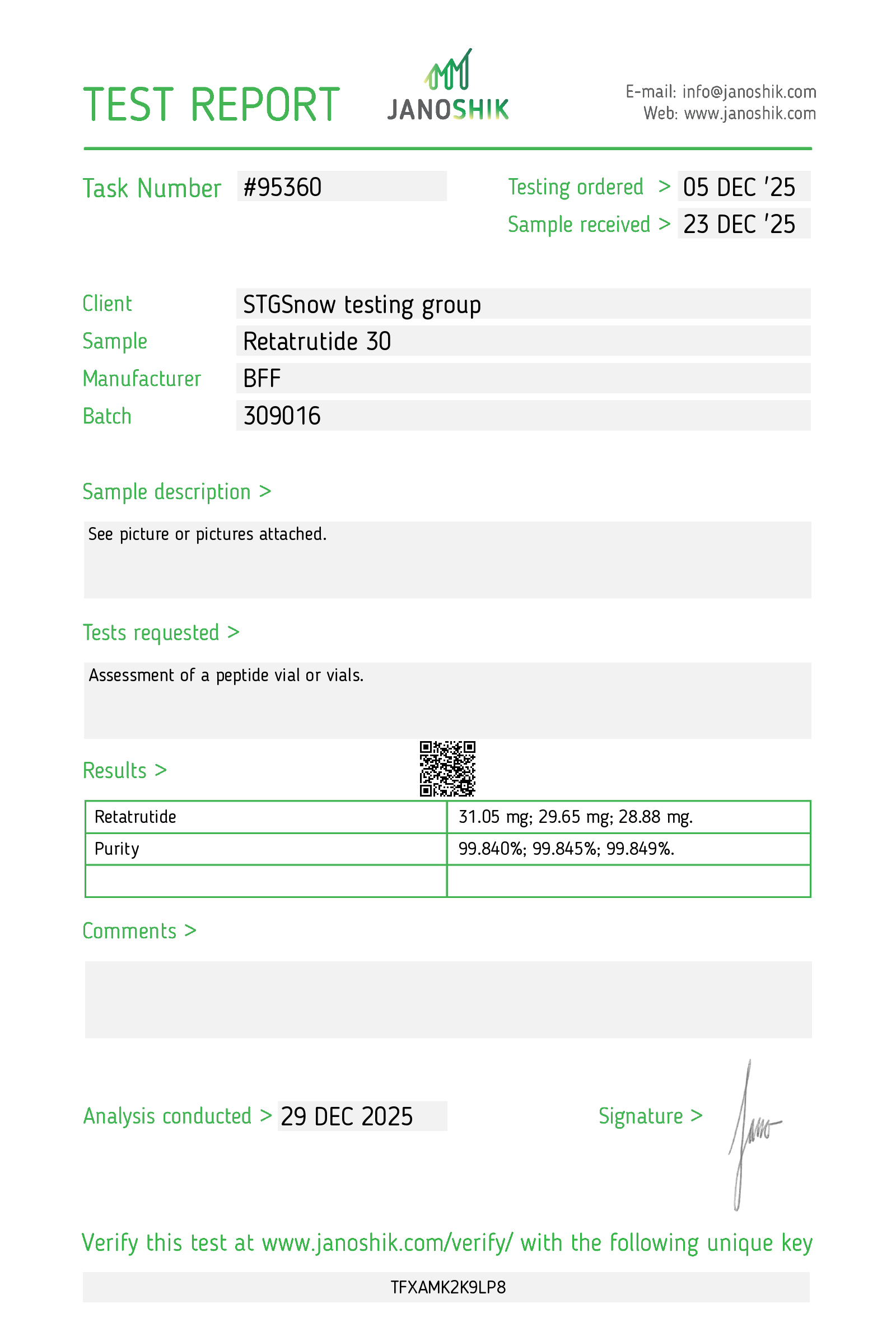 Certificate for Retatrutide